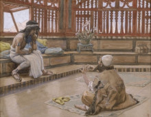 Репродукция картины "joseph converses with judah, his brother" художника "тиссо джеймс"