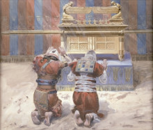 Картина "moses and joshua in the tabernacle" художника "тиссо джеймс"