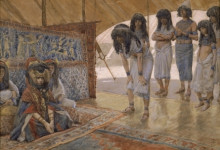 Репродукция картины "sarai is taken to pharaoh&#39;s palace" художника "тиссо джеймс"
