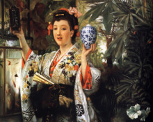 Репродукция картины "the japanese vase" художника "тиссо джеймс"
