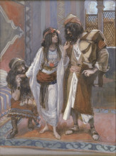 Репродукция картины "the harlot of jericho and the two spies" художника "тиссо джеймс"