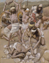 Репродукция картины "the sabbath breaker stoned" художника "тиссо джеймс"