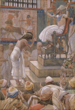 Репродукция картины "joseph and his brethren welcomed by pharaoh" художника "тиссо джеймс"