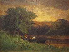 Репродукция картины "river scene" художника "баннистер эдвард митчелл"