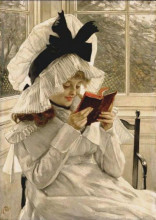 Репродукция картины "reading a book" художника "тиссо джеймс"