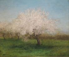 Репродукция картины "apple trees in a meadow" художника "баннистер эдвард митчелл"