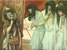 Репродукция картины "the egyptians admire sarai&#39;s beauty" художника "тиссо джеймс"