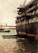 Копия картины "the hull of a battle ship" художника "тиссо джеймс"
