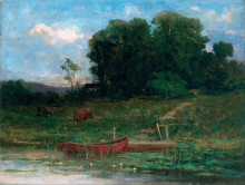 Копия картины "the farm landing" художника "баннистер эдвард митчелл"