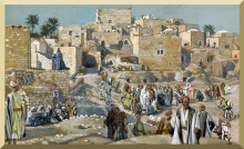 Копия картины "he went through the villages on the way to jerusalem" художника "тиссо джеймс"