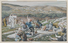 Копия картины "the healing of ten lepers (guérison de dix lépreux)" художника "тиссо джеймс"