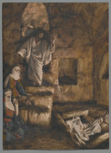 Репродукция картины "the resurrection of lazarus (la résurrection de lazare)" художника "тиссо джеймс"