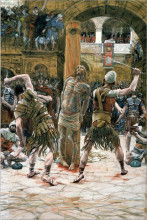 Репродукция картины "the scourging on the front (la flagellation de face)" художника "тиссо джеймс"