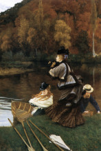 Копия картины "autumn on the thames" художника "тиссо джеймс"