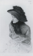 Репродукция картины "portrait of m.n. (portrait of mrs. newton)" художника "тиссо джеймс"