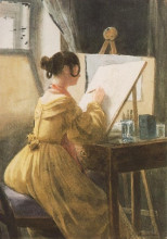 Картина "in the atelier (r&#243;za teleki)" художника "барабаш миклош"