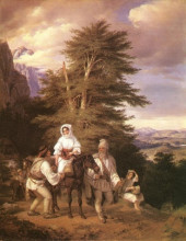 Репродукция картины "romanian family going to the fair" художника "барабаш миклош"