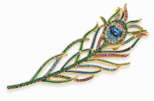 Копия картины "peacock feather brooch" художника "тиффани луис комфорт"