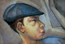 Копия картины "self-portrait wearing cap" художника "тихань лайош"
