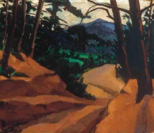 Репродукция картины "forest landscape" художника "тихань лайош"