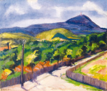 Копия картины "hills in buda" художника "тихань лайош"