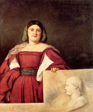 Репродукция картины "portrait of a woman" художника "тициан"