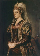 Копия картины "portrait of caterina cornaro (1454-1510) wife of king james ii of cyprus, dressed as st. catherine" художника "тициан"