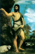 Репродукция картины "st. john the baptist" художника "тициан"
