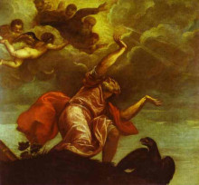 Картина "st. john the evangelist on patmos" художника "тициан"