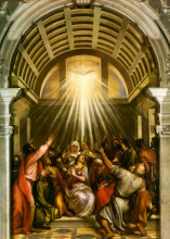 Репродукция картины "pentecost" художника "тициан"