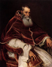 Репродукция картины "pope paul iii" художника "тициан"