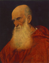 Репродукция картины "portrait of an old man (pietro cardinal bembo)" художника "тициан"
