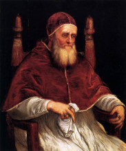 Картина "portrait of pope julius ii" художника "тициан"