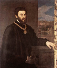 Копия картины "portrait of count antonio porcia" художника "тициан"