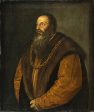 Репродукция картины "portrait of pietro aretino" художника "тициан"