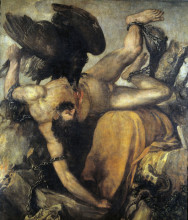 Репродукция картины "the punishment of tythus" художника "тициан"