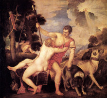 Картина "венера и адонис" художника "тициан"
