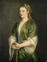 Репродукция картины "portrait of a lady" художника "тициан"