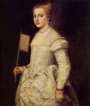 Копия картины "portrait of a lady in white" художника "тициан"