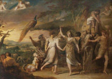 Репродукция картины "a grecian harvest home, or thanksgiving to the rural deities, ceres, bacchus" художника "барри джеймс"