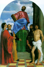 Репродукция картины "saint mark enthroned" художника "тициан"