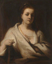 Репродукция картины "hendrickje stoffels in a white cloak (copy after rembrandt)" художника "барри джеймс"