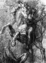 Репродукция картины "cavalier over a fallen adversary" художника "тициан"