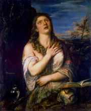 Репродукция картины "кающаяся мария магдалина" художника "тициан"