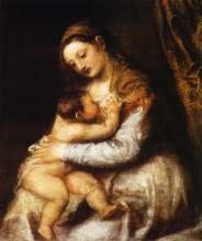 Копия картины "madonna and child" художника "тициан"