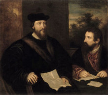 Копия картины "french cardinal georges d`armagnac and his secretary g. philandrier" художника "тициан"