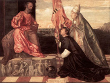 Копия картины "pope alexander iv presenting jacopo pesaro to st peter" художника "тициан"