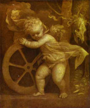 Репродукция картины "cupid with the wheel of fortune" художника "тициан"
