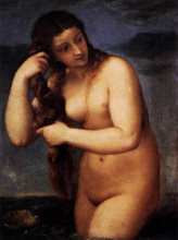 Репродукция картины "венера анадиомена" художника "тициан"