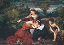 Копия картины "virgin and child with saint and saint john" художника "тициан"